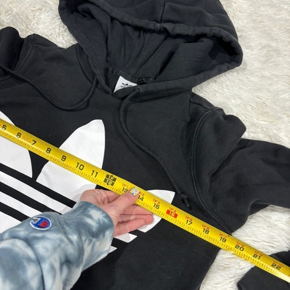 Adidas Trefoil Logo Black & White Woman’s Hoodie Size S - Picture 8 of 11